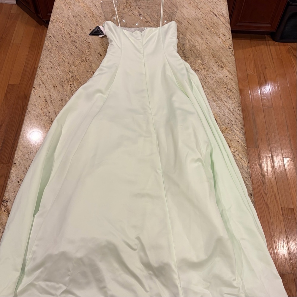 NWT City Triangles Sage Green Fairycore Gown Y2K Embroidered Prom Dress Sz 9/10 - Picture 7 of 8